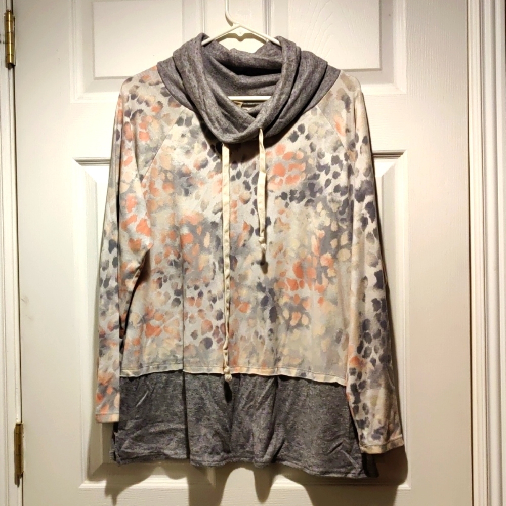 Honeyme beautiful leopard cowl neck top